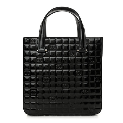 Chanel Patent Chocolate Bar Quilted Tote Black 1 of 11