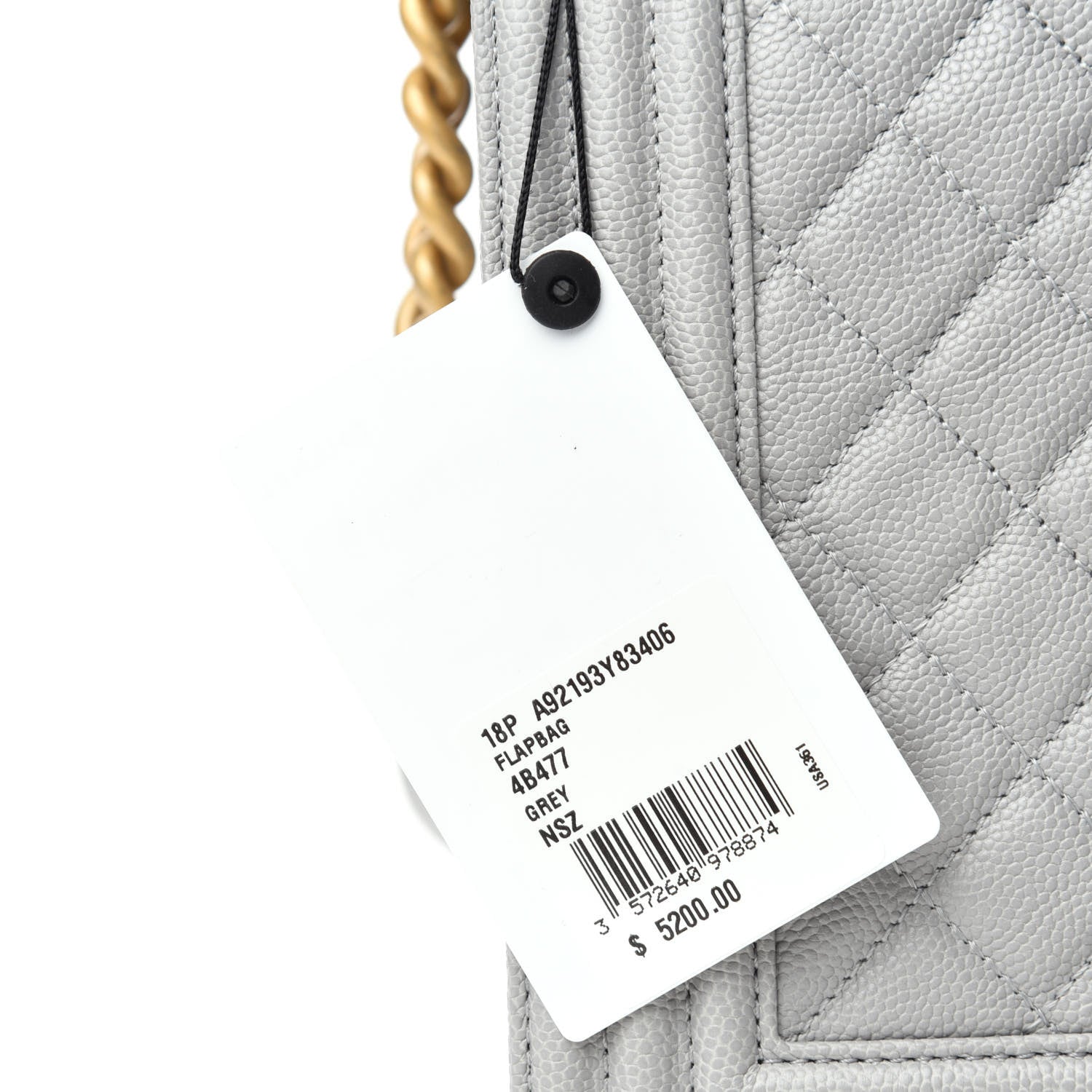 Chanel Caviar Quilted New Medium Boy Flap Grey 10 of 12