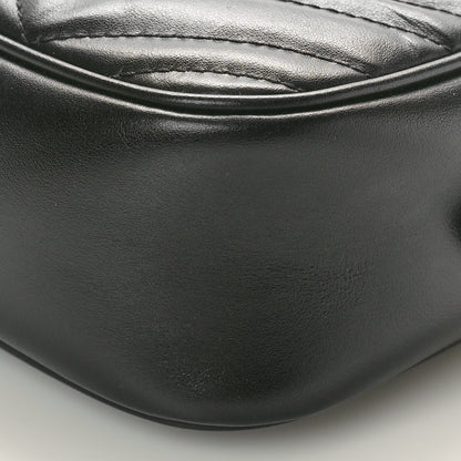Gucci Calfskin Matelasse Small GG Marmont Chain Shoulder Bag Black 10 of 10