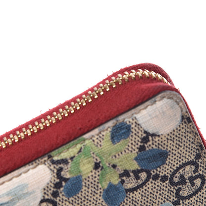 Gucci GG Supreme Monogram Blooms Zip Around Wallet Blue Red 14 of 14