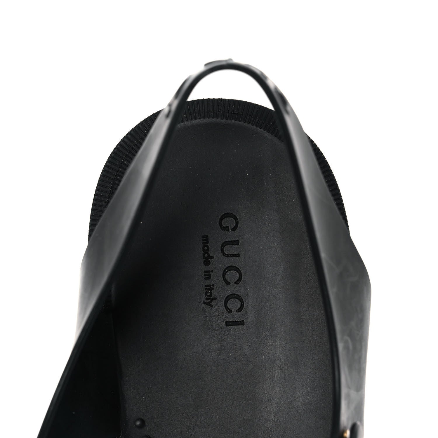 Gucci Rubber Crystal Womens Buckle Strap Sandals 39 Black 7 of 8