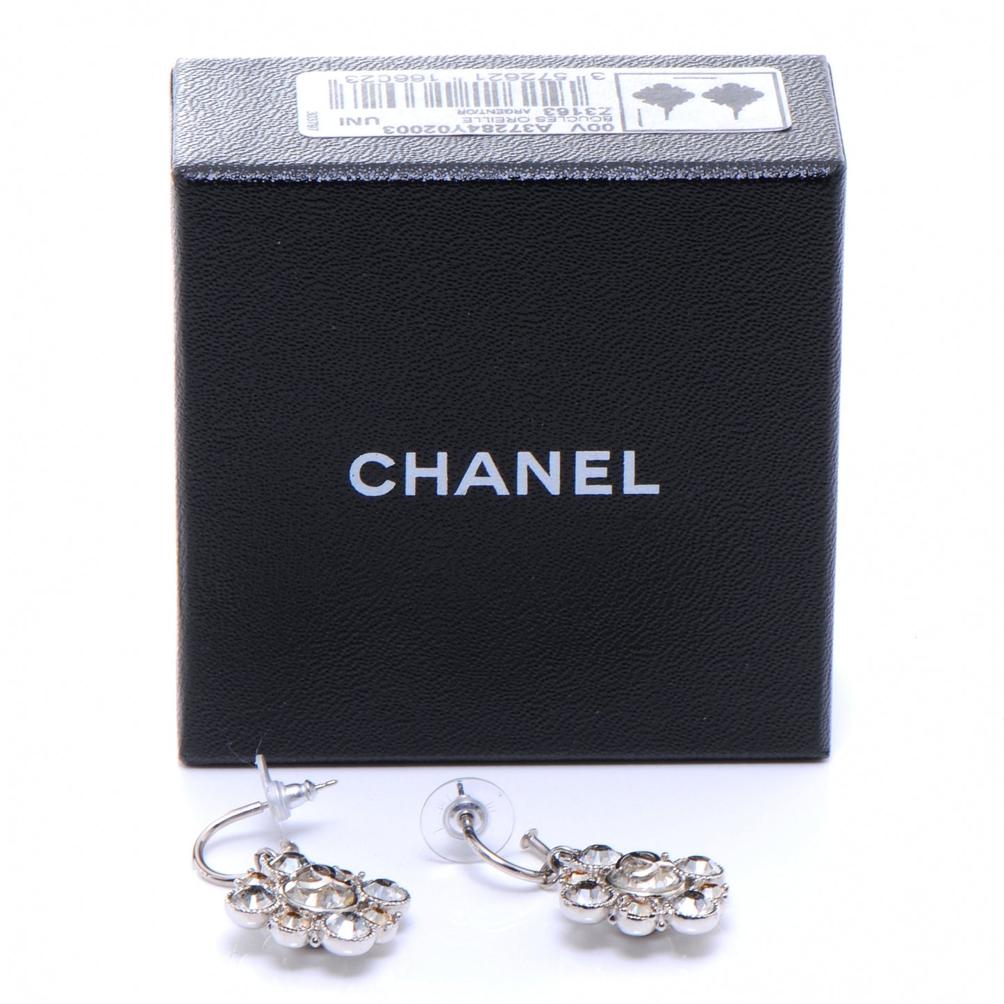 Crystal CC Earrings Silver