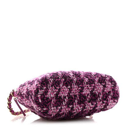 Chanel Tweed Quilted Mini Clutch With Chain Purple 4 of 11