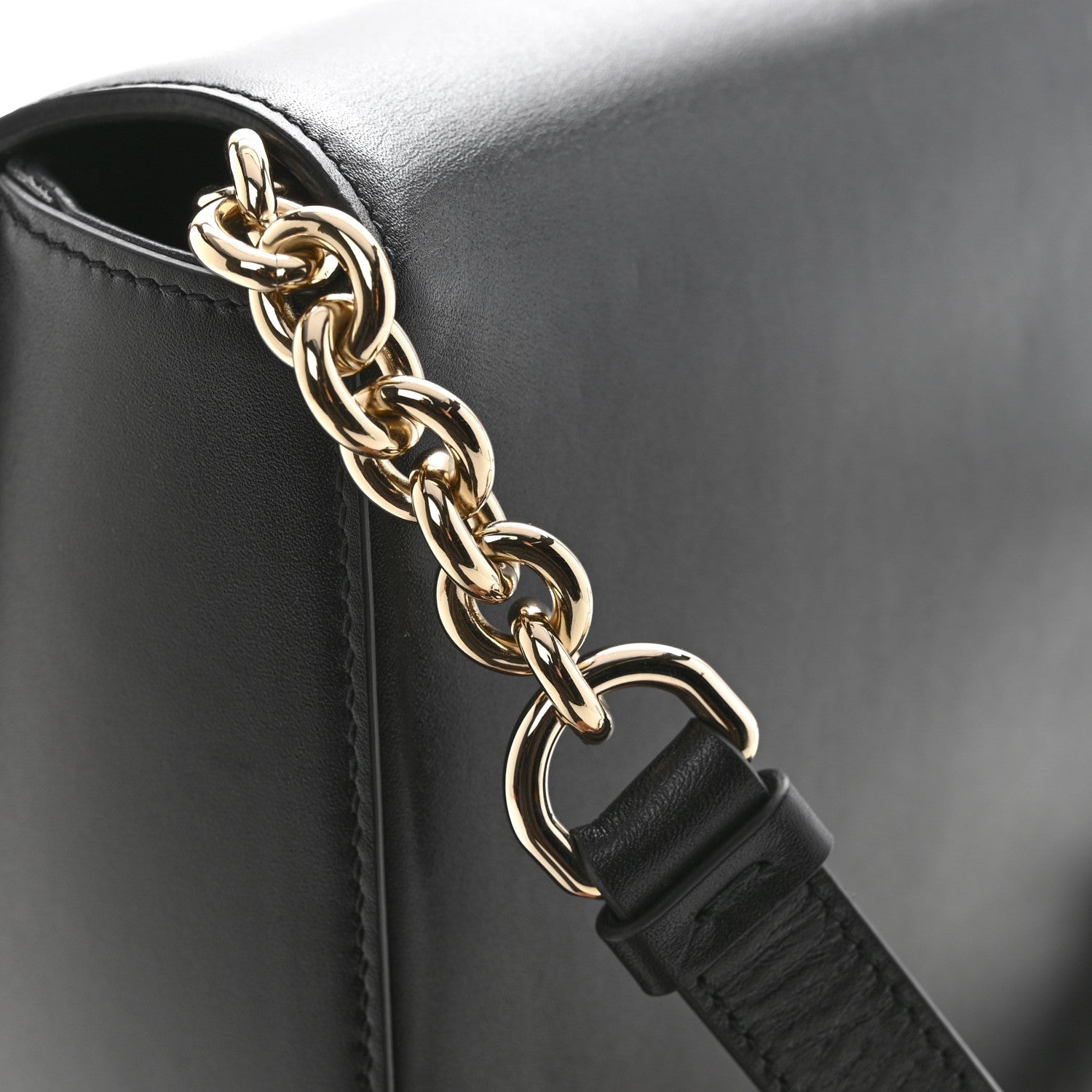 Salvatore Ferragamo Calfskin Large Vela Flap Bag Black 10 of 11