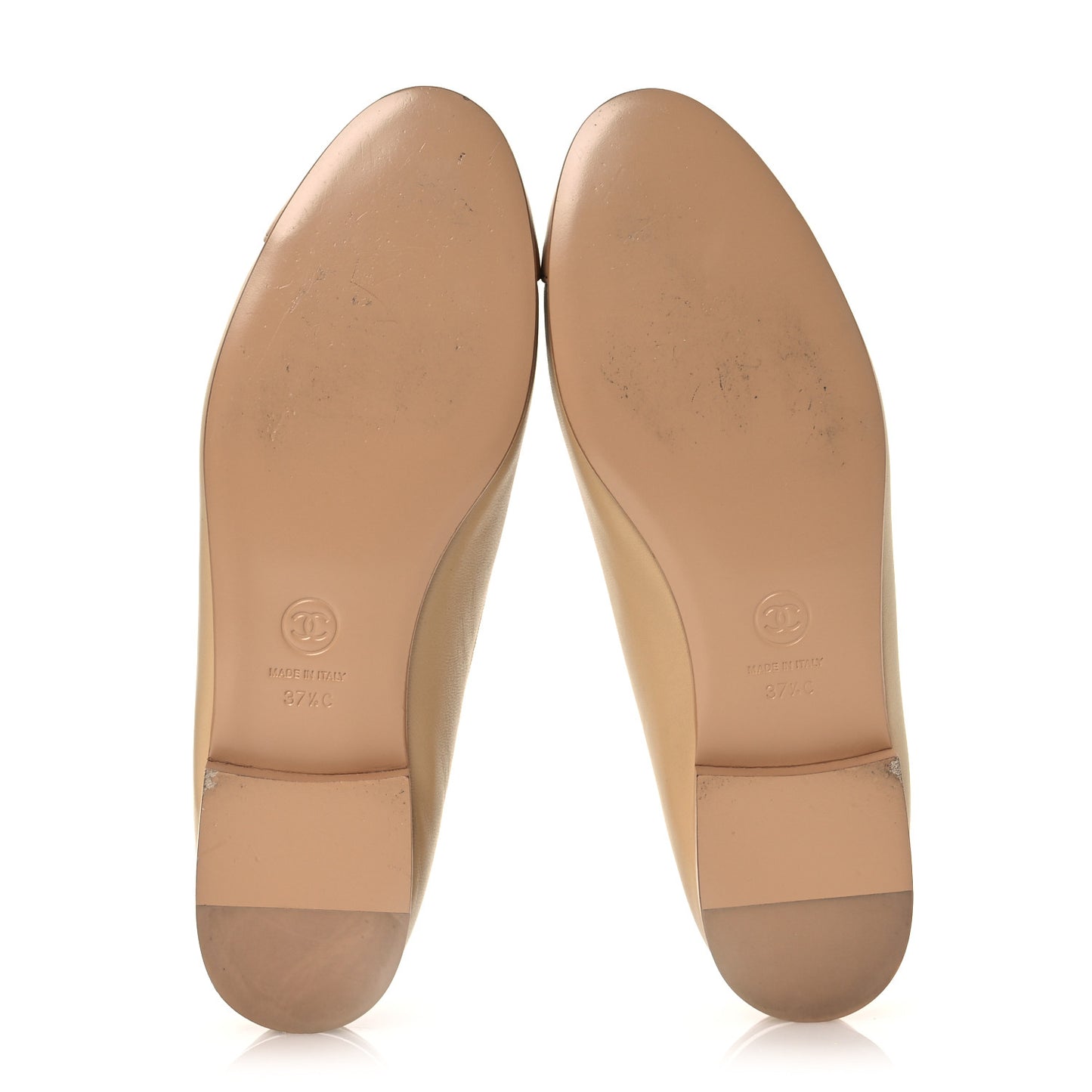 Lambskin Cap Toe CC Ballerina Flats 37.5 Beige Light Beige
