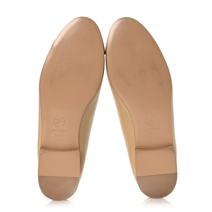 Chanel Lambskin Cap Toe CC Ballerina Flats 37.5 Beige Light Beige 7 of 14
