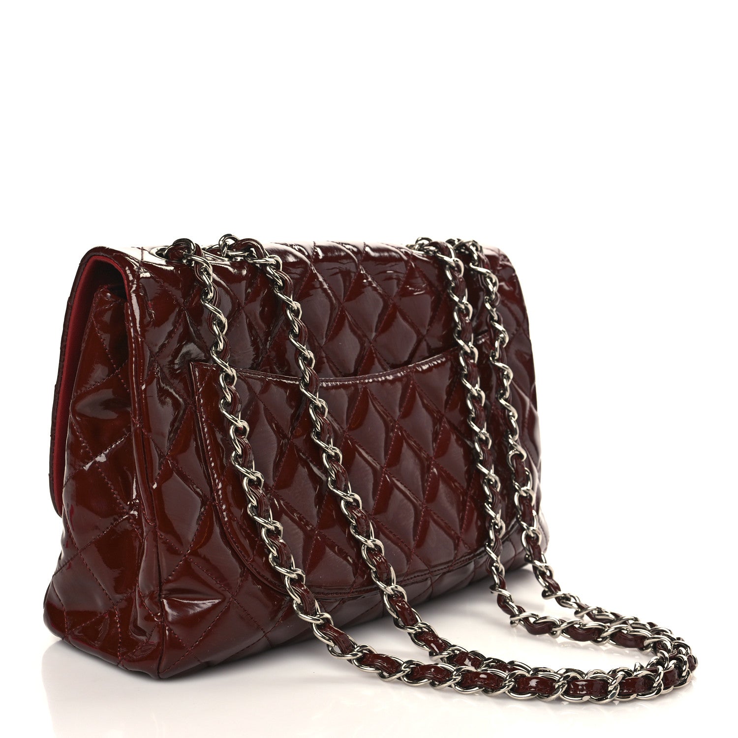 Chanel Patent Jumbo Single Flap Bordeaux 3 of 8
