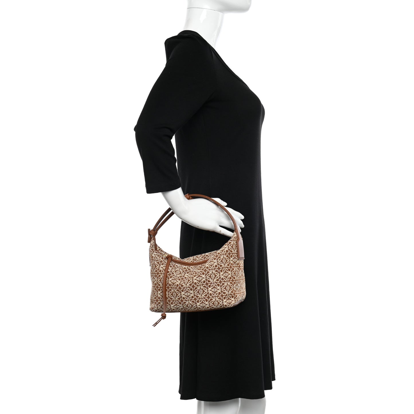 Jacquard Anagram Calfskin Small Cubi Bag Tan Pecan