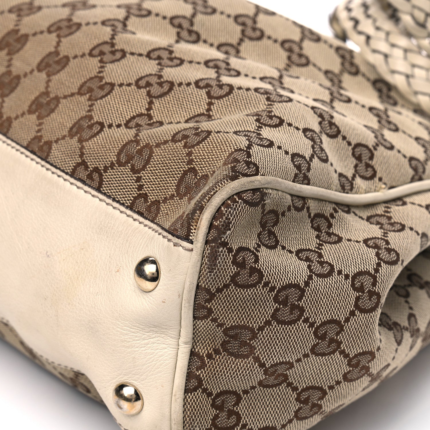 Gucci Monogram Peggy Braided Tote Off White 14 of 22