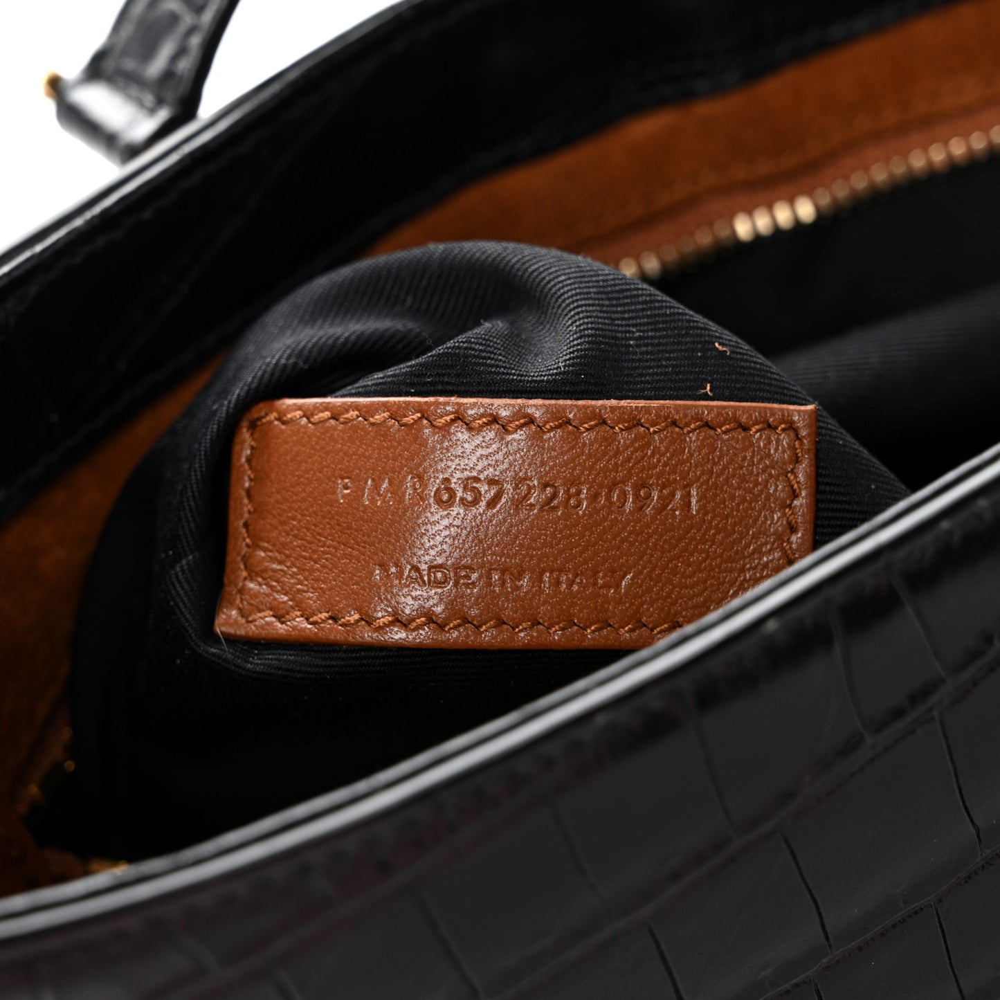 Calfskin Crocodile Embossed Le 5 A 7 Hobo Black