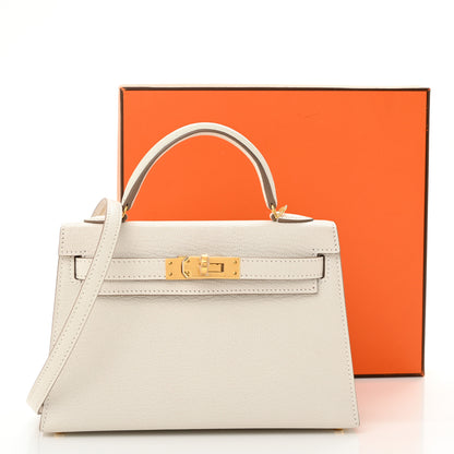 Hermes Chevre Mysore Mini Kelly Sellier 20 Mushroom 11 of 11
