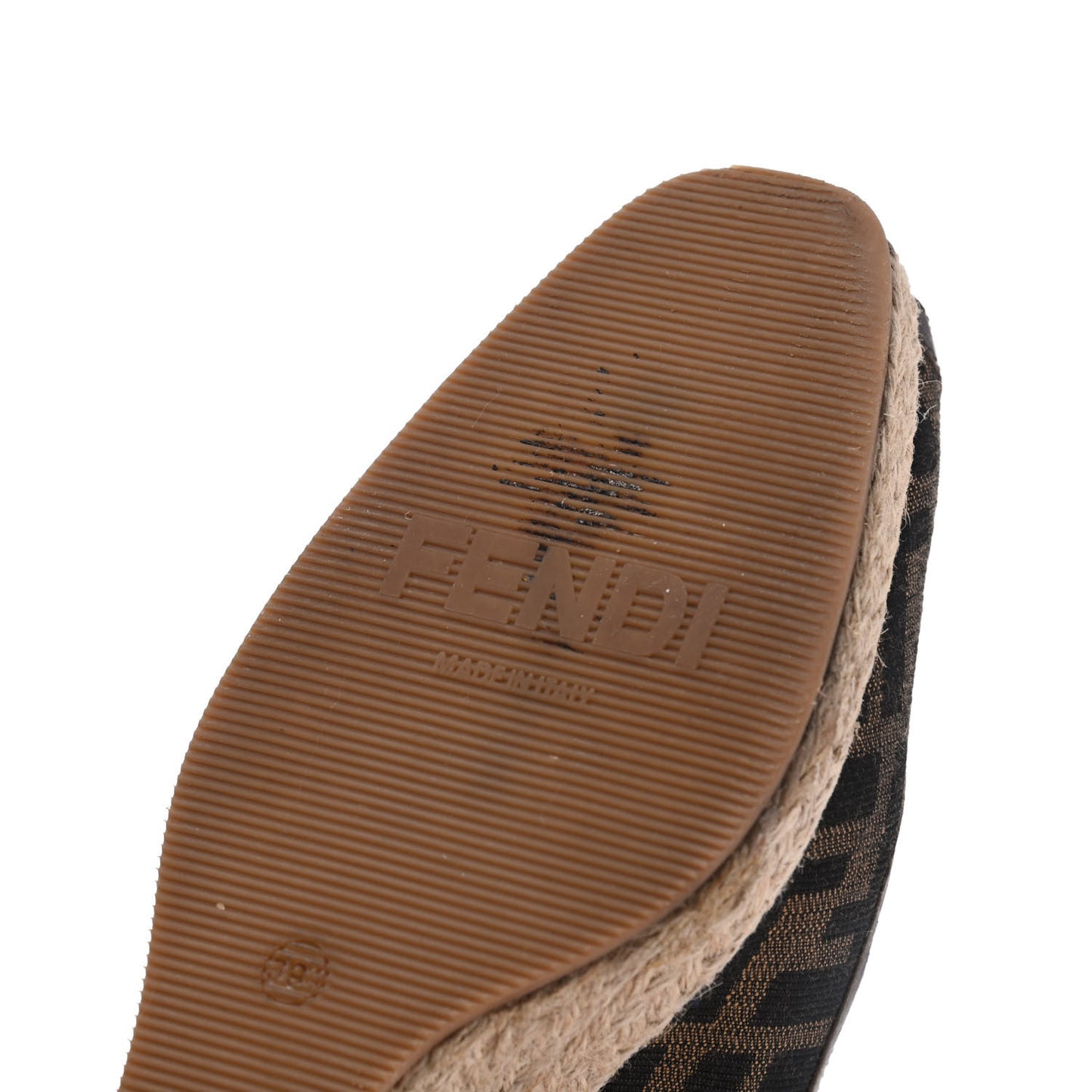 Zucca Raffia Zeppa Wedge Sandals 39.5 Tobacco