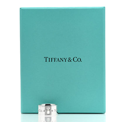 Tiffany Sterling Silver Diamond Wide Locks Band Ring 47 4 6 of 6