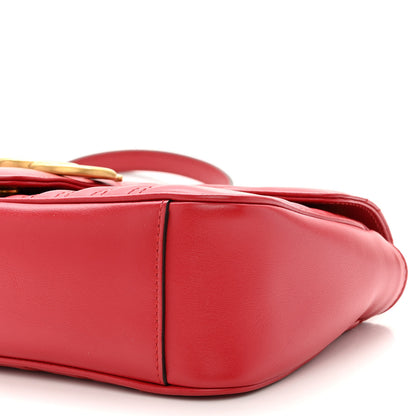 Gucci Calfskin Matelasse Small GG Marmont Shoulder Bag Hibiscus Red 9 of 9