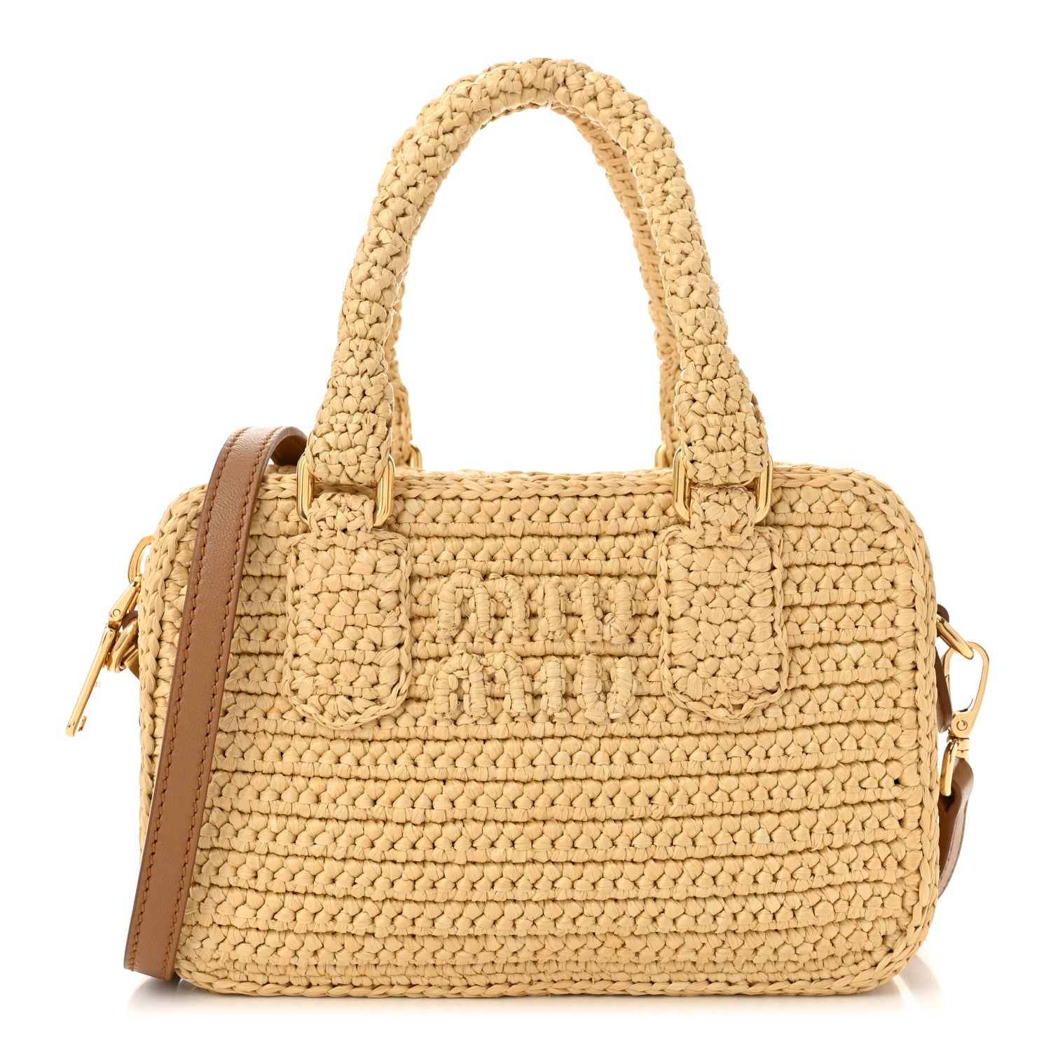 Miu Miu Crochet Calfskin S Narrow Arcadie Natural 1 of 10