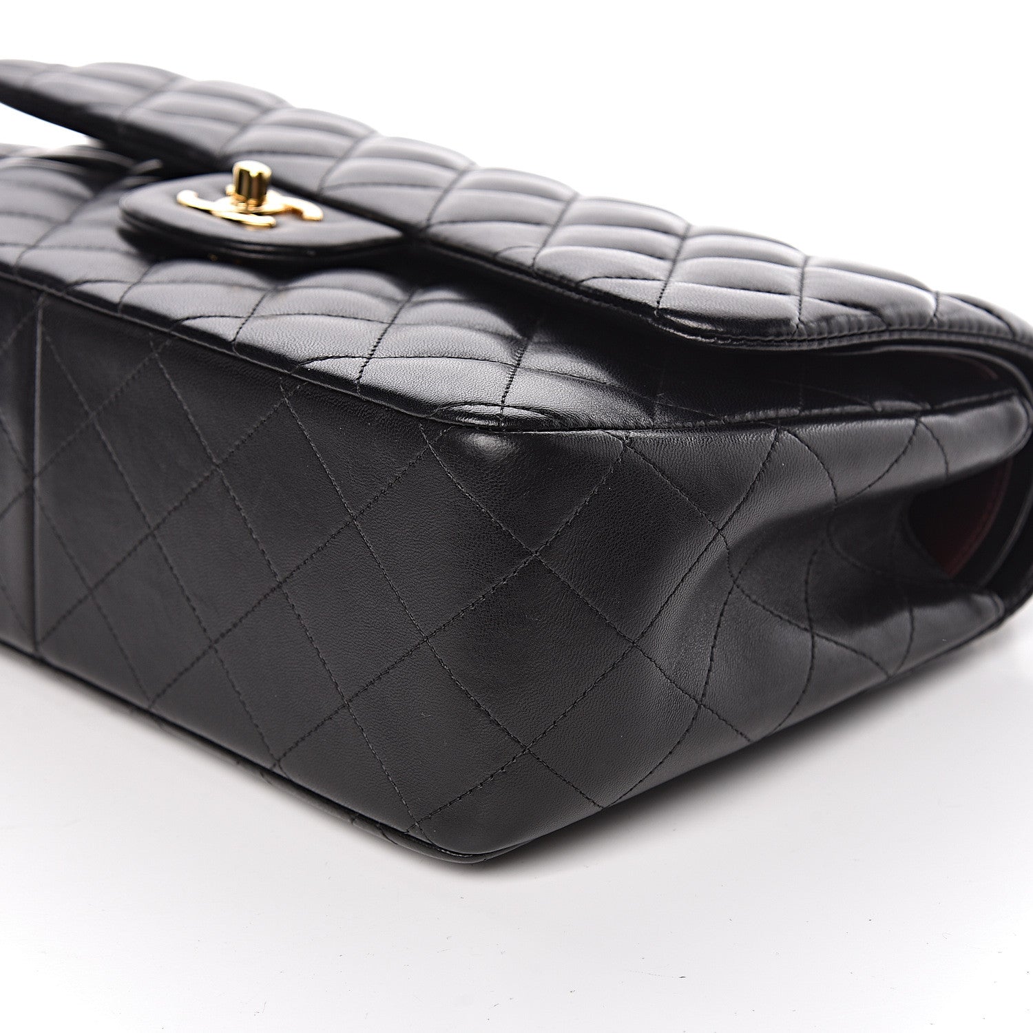 Chanel Lambskin Quilted Jumbo Double Flap Black 11 of 13