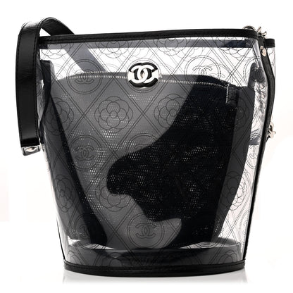 Chanel Crumpled Calfskin PVC Bucket Bag Black 1 of 11
