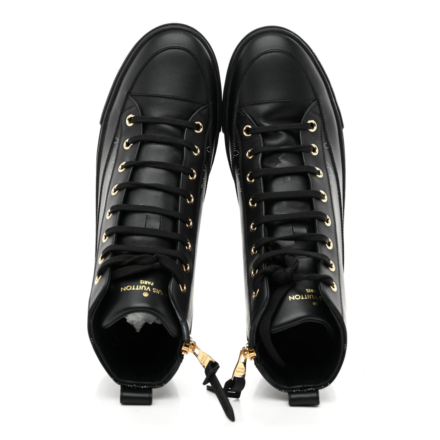 Calfskin Monogram Stellar Sneaker Boots 39 Black White