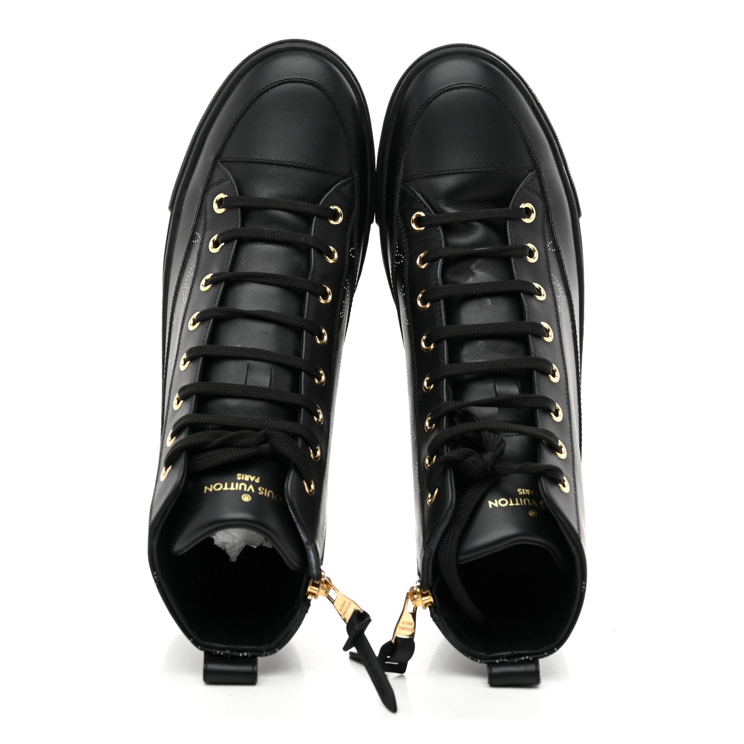 Louis Vuitton Calfskin Monogram Stellar Sneaker Boots 39 Black White 2 of 10
