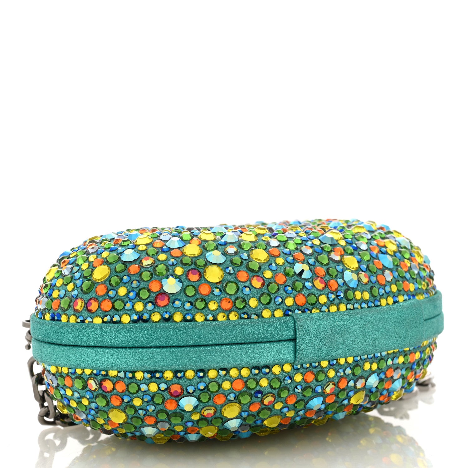 Christian Louboutin Crystal Suede Burma Strass Mina Chain Clutch Multicolor 3 of 9