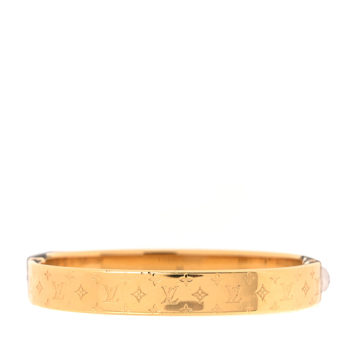 Louis Vuitton Brass Monogram Nanogram Cuff M Gold 1 of 5
