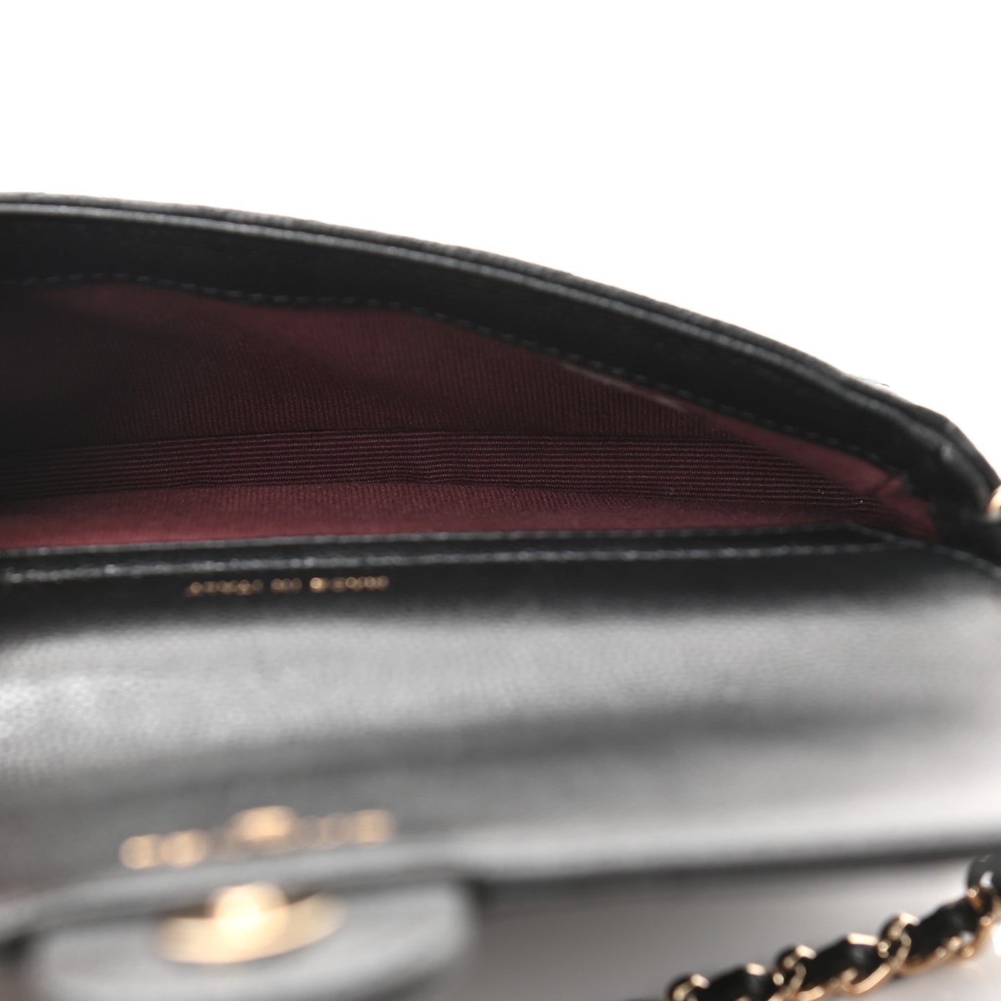 Caviar Quilted Flap Phone Holder With Chain Black