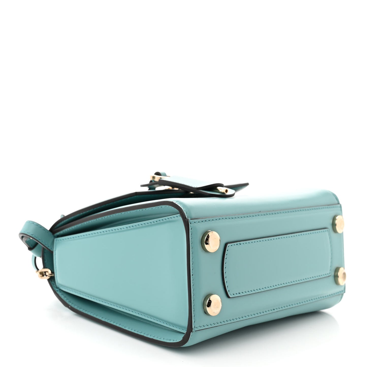 Smooth Calfskin Mini Boxyz Tyrone Turquoise