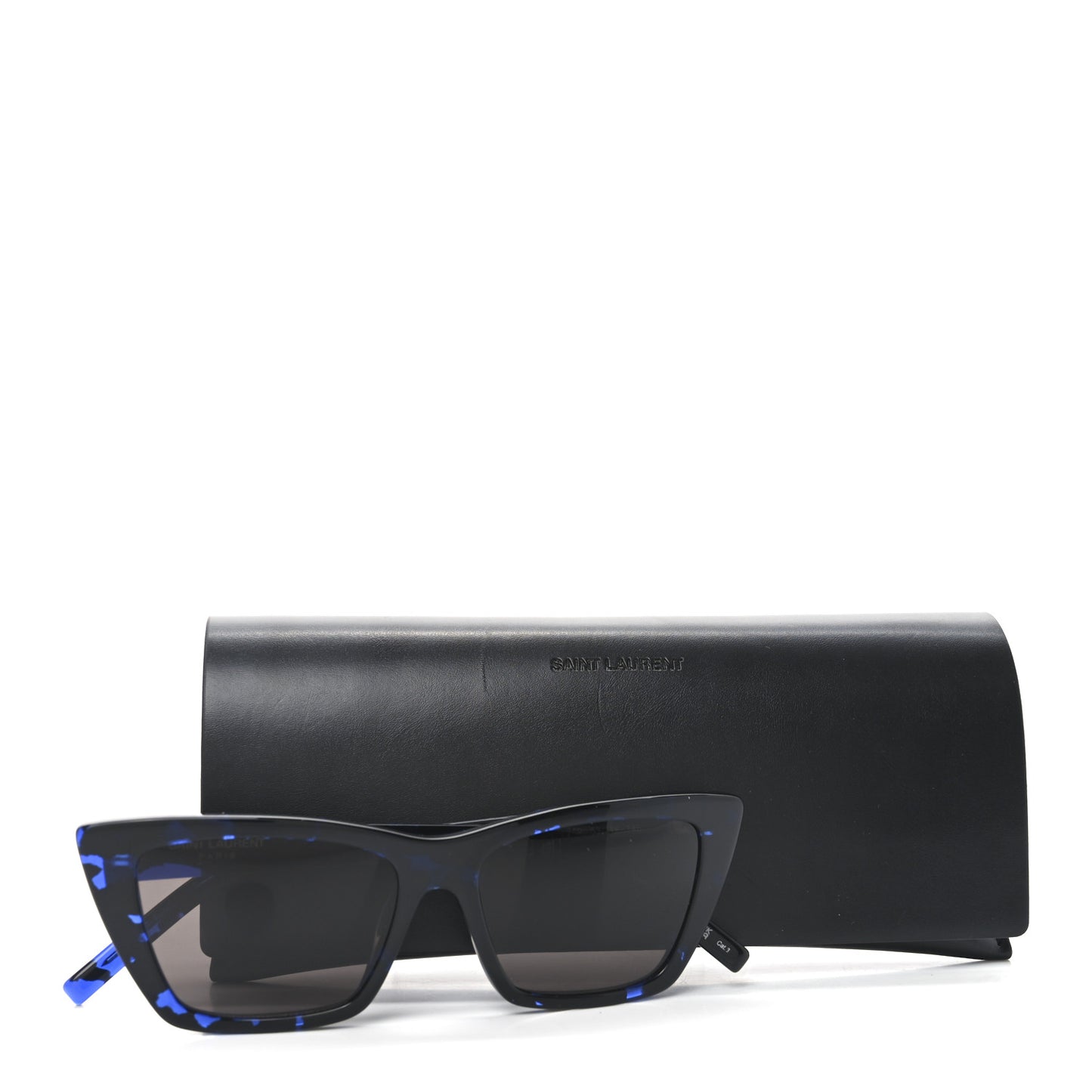 Acetate Mica Cat Eye Sunglasses SL 276 Black Blue