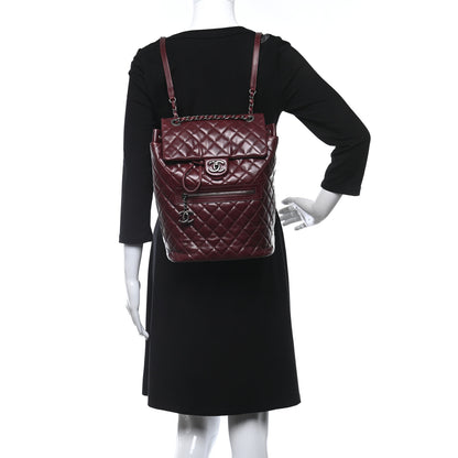 Chanel Calfskin Quilted Large Salzburg Mountain Backpack Burgundy 2 of 9