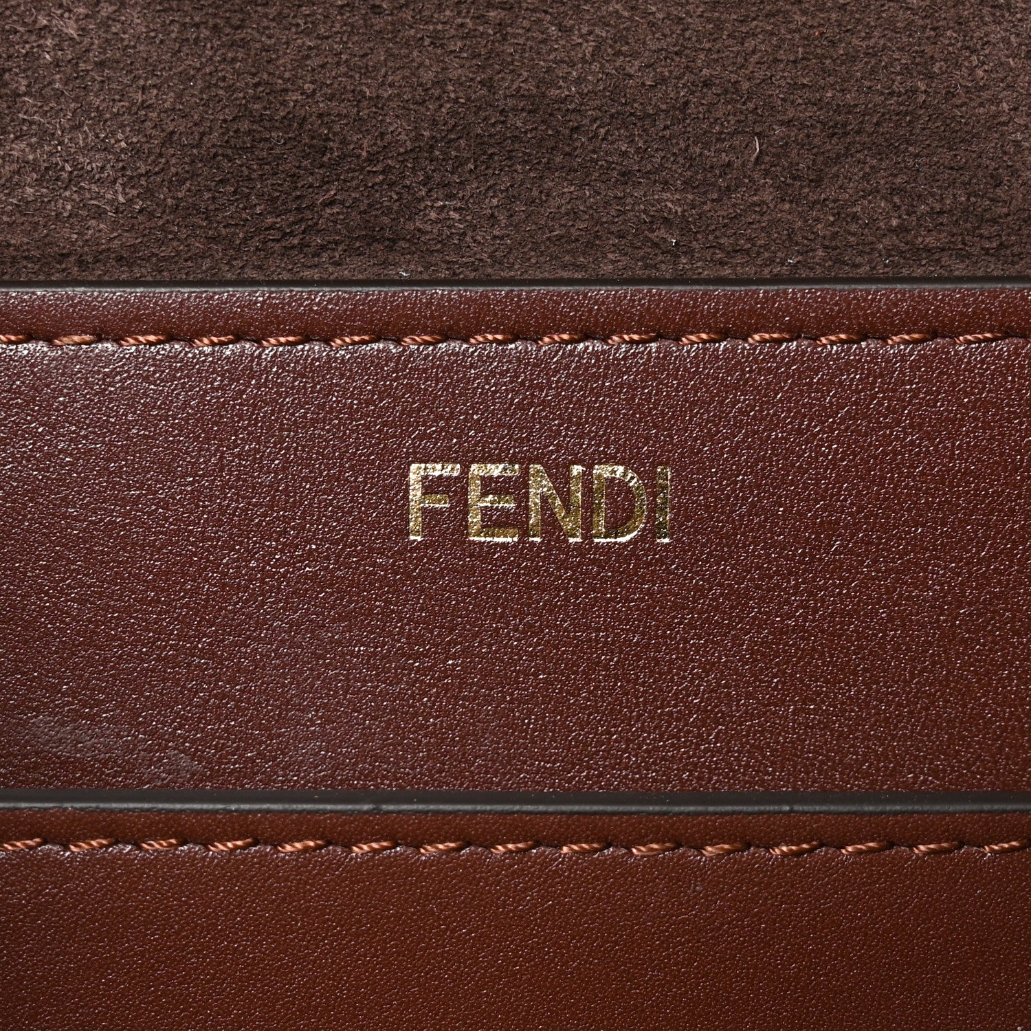 Fendi Vitello Large Soft Peekaboo Crosta Mogano 6 of 10