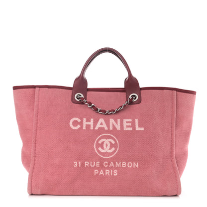 Chanel Canvas Medium Deauville Tote Red 1 of 12