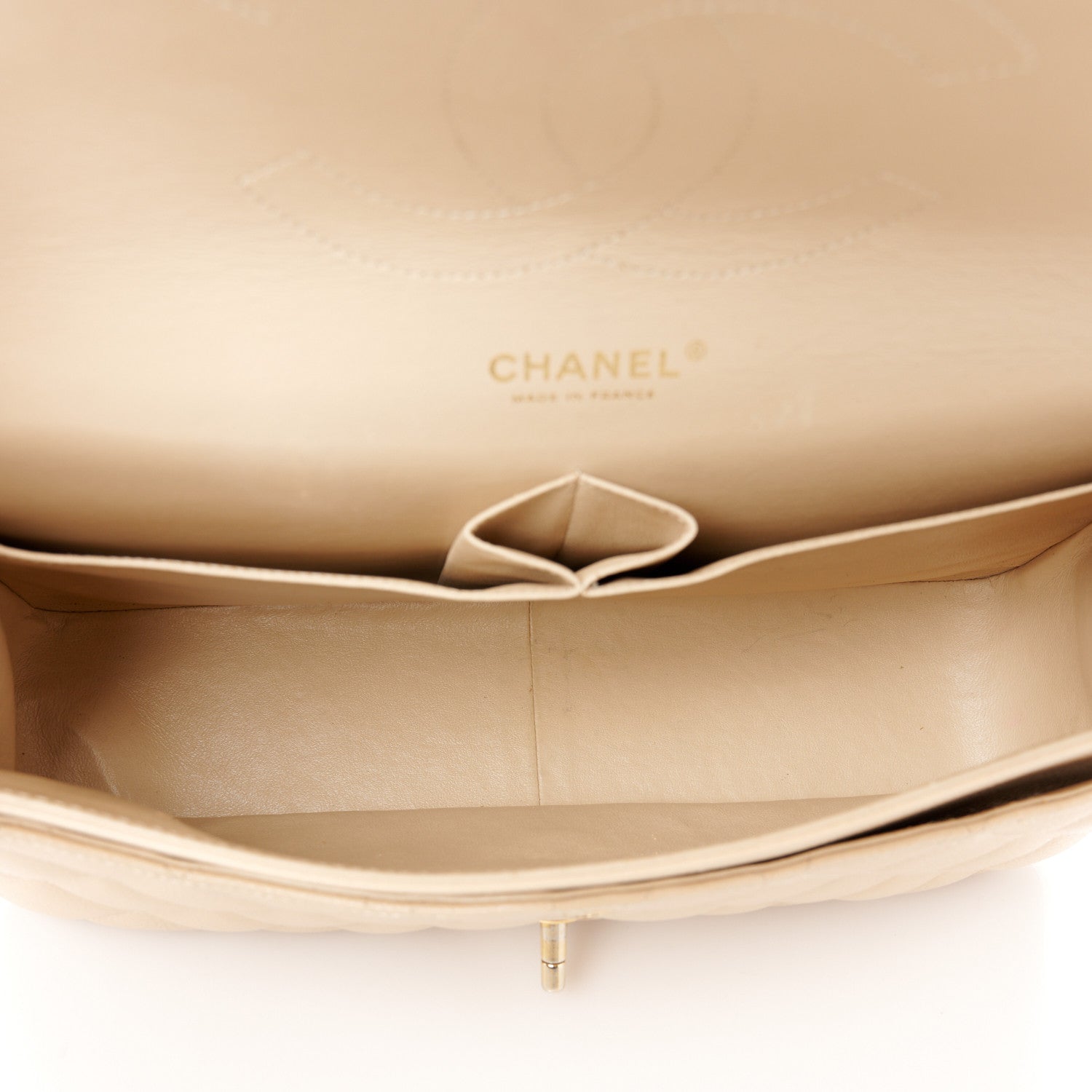 Chanel Caviar Quilted Jumbo Double Flap Beige Clair 5 of 11