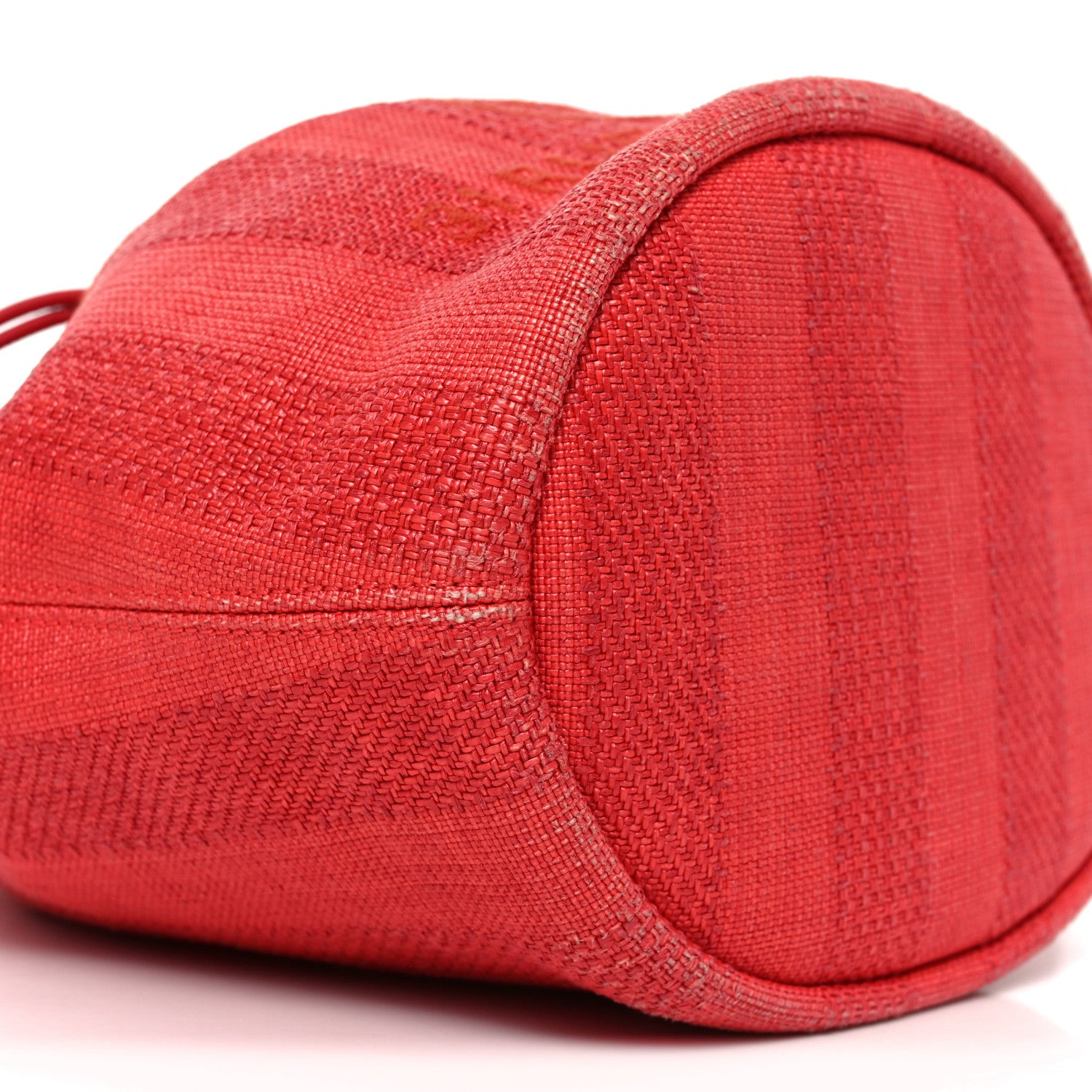 Chanel Mixed Fibers Striped Deauville Drawstring Bag Red 9 of 10