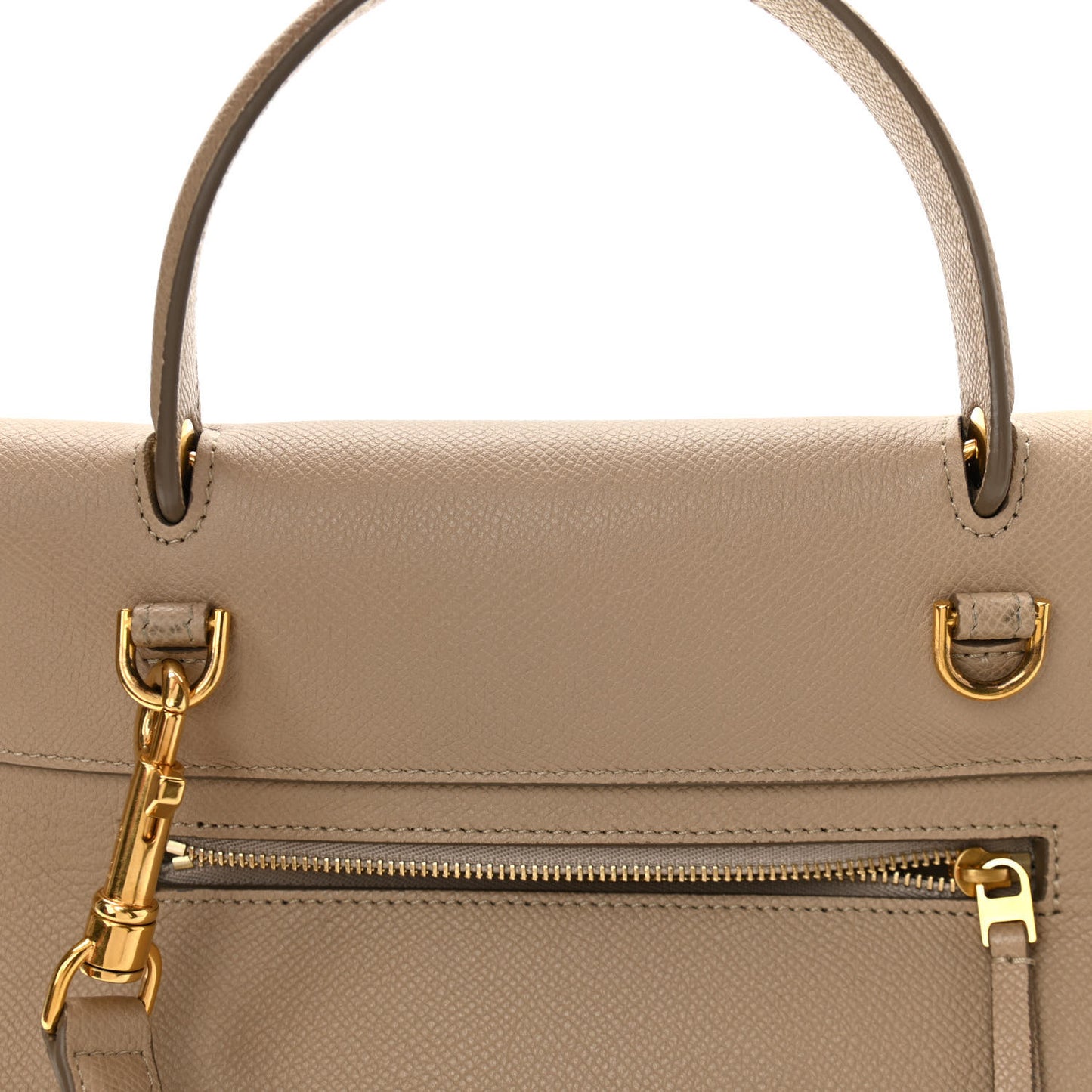 Grained Calfskin Micro Belt Bag Light Taupe