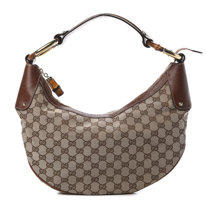 Gucci Monogram Bamboo Ring Hobo Brown 1 of 14