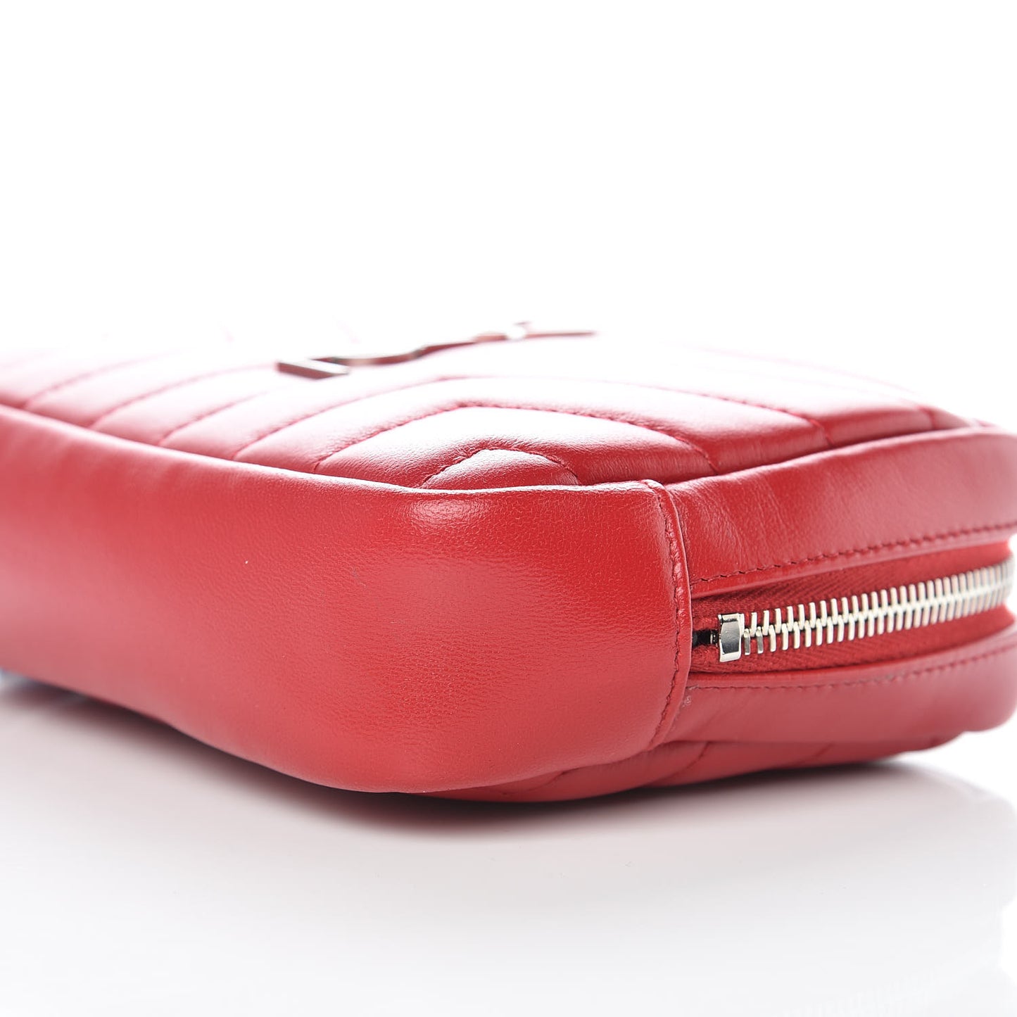 Lambskin Y Quilted Monogram Loulou Cosmetic Case Rouge Orient