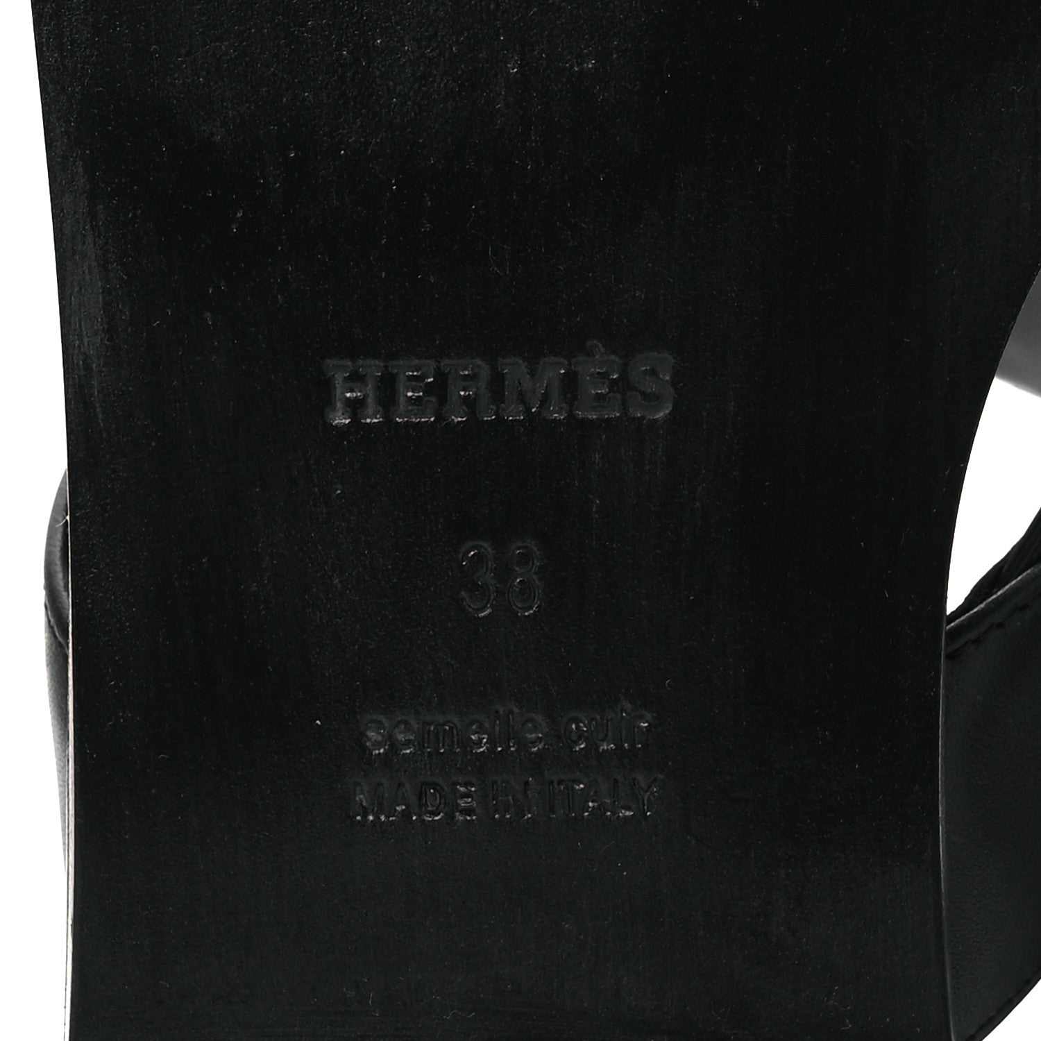 Hermes Calfskin Womens Ines Sandals 38 Black 8 of 14