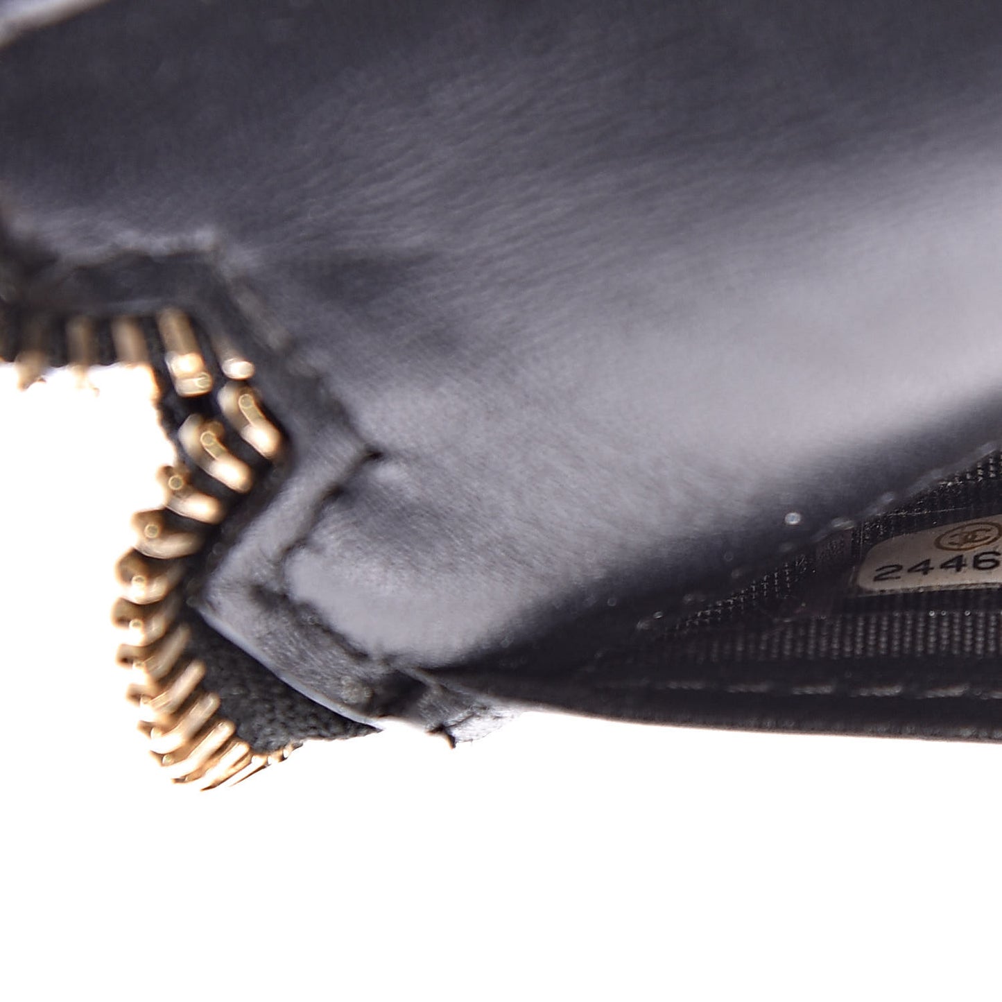 Lambskin Diamond Stitched Large Zip Around Organizer Wallet Black