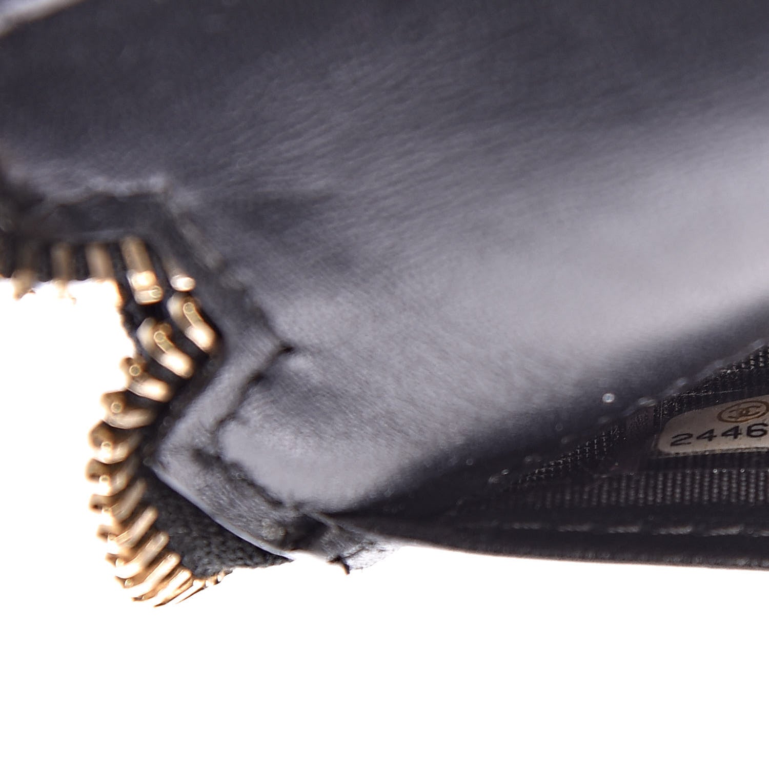 Chanel Lambskin Diamond Stitched Large Zip Around Organizer Wallet Black 8 of 9