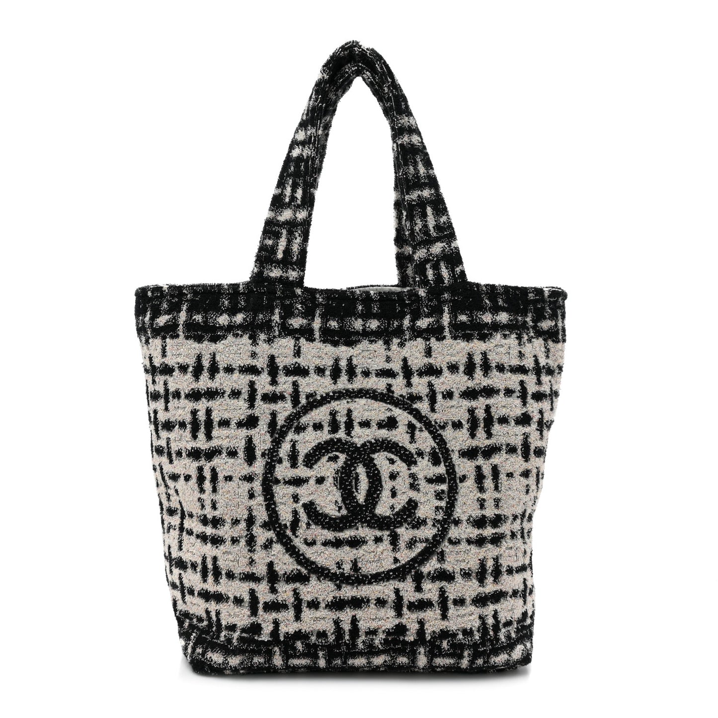 Terry Cotton CC Beach Tote Towel Set White Black