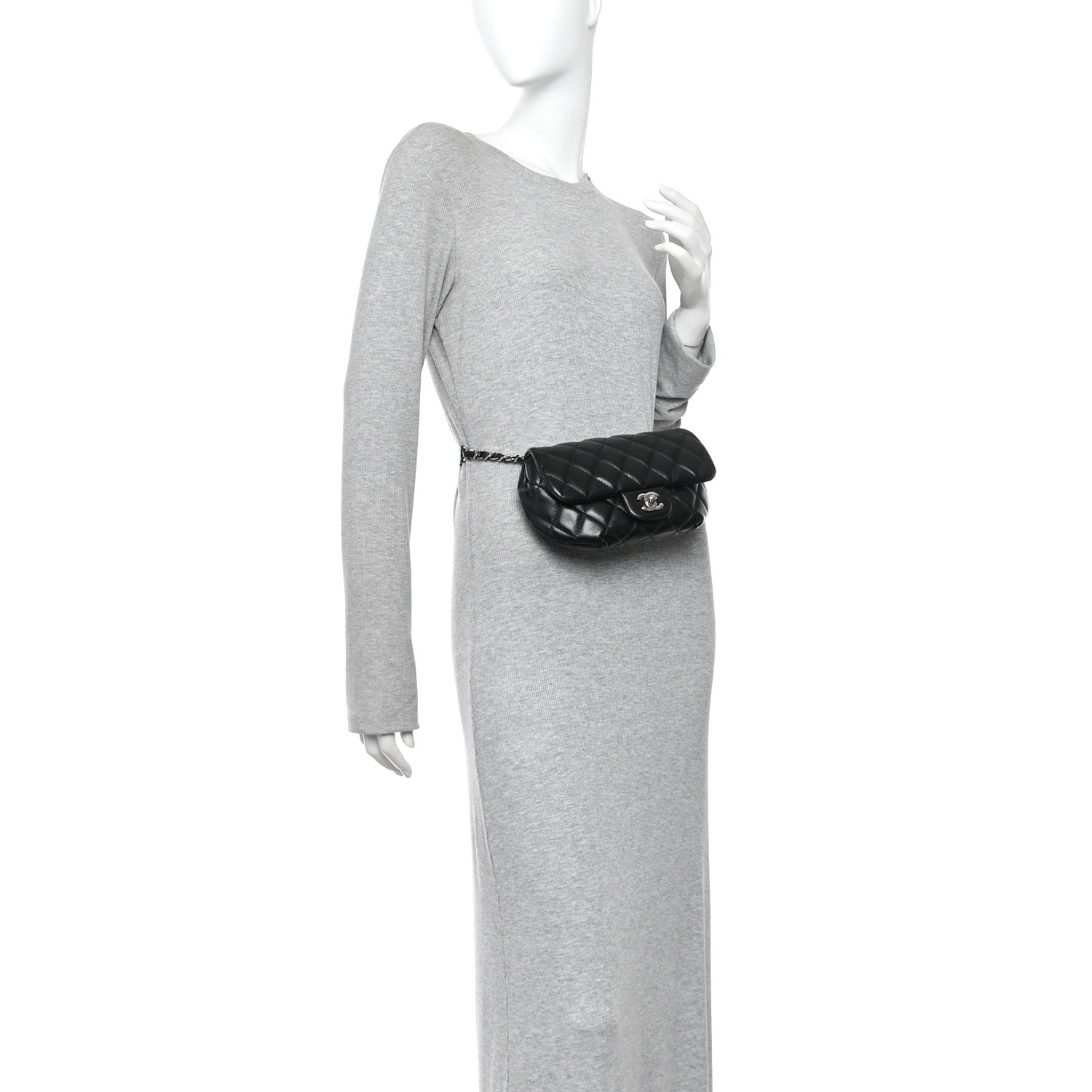 Chanel Calfskin Quilted CC Uniform Flap Belt Bag Black 2 of 10