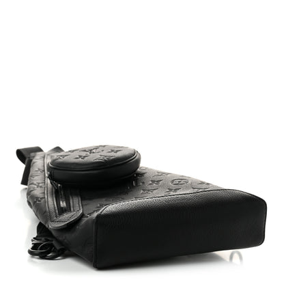 Louis Vuitton Calfskin Shadow Monogram Duo Slingbag Black 4 of 10