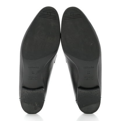 Hermes Goatskin Womens Royal Loafers 38 Black 5 of 9