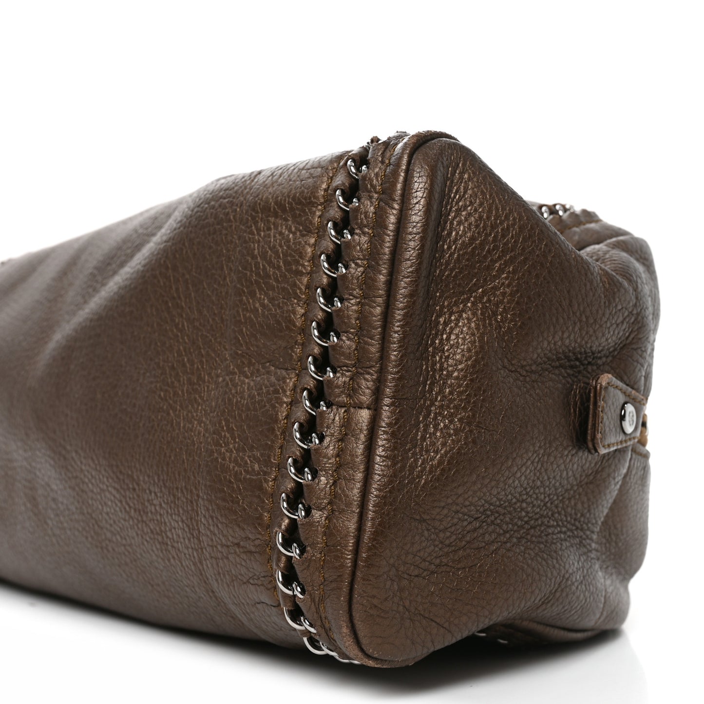 Metallic Goatskin Medium Luxe Ligne Bowler Bronze