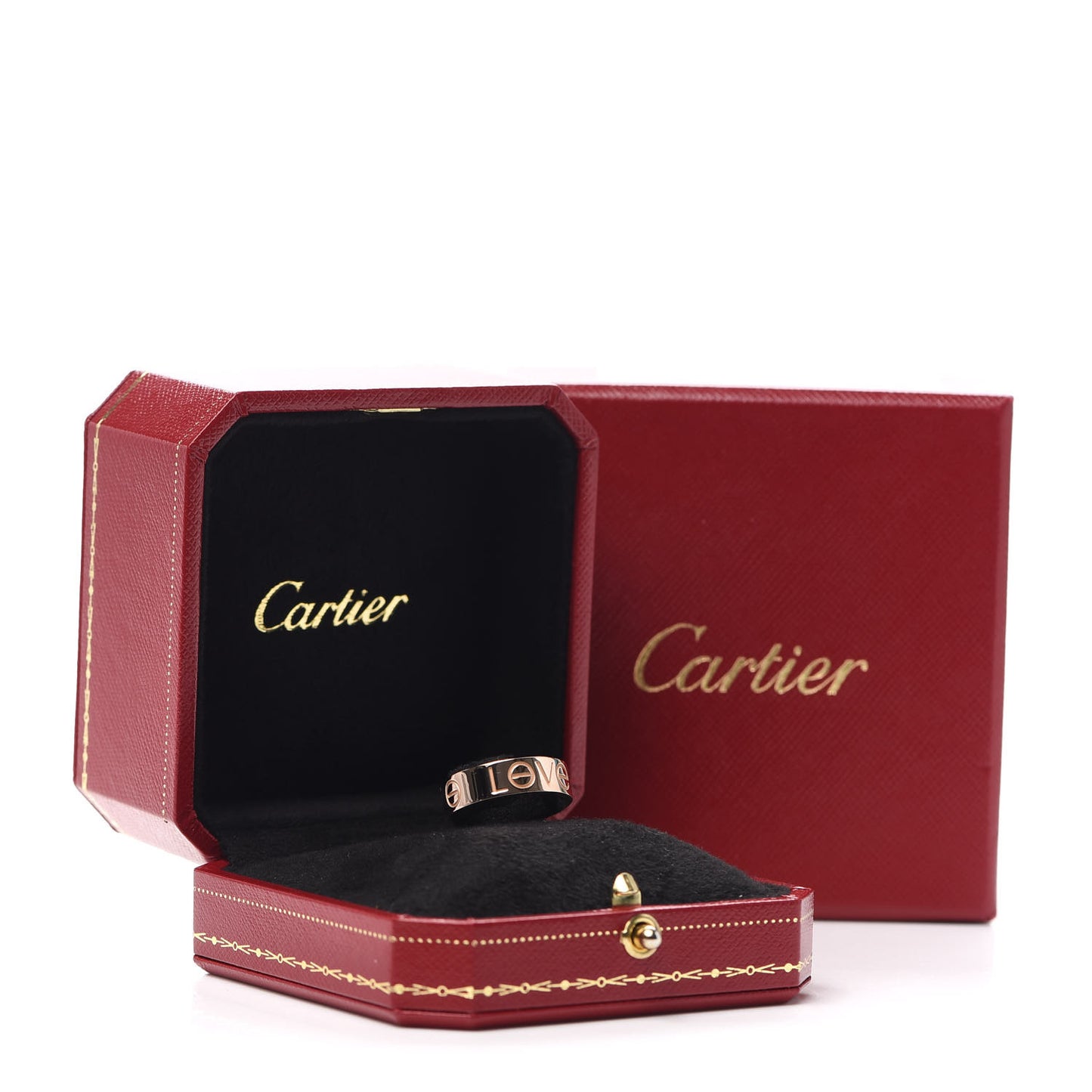 18K Pink Gold 5.5mm Engraved LOVE Ring 52 6