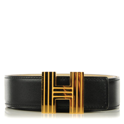 Hermes Box Cadena H 32mm Belt Black Parchemin 1 of 7