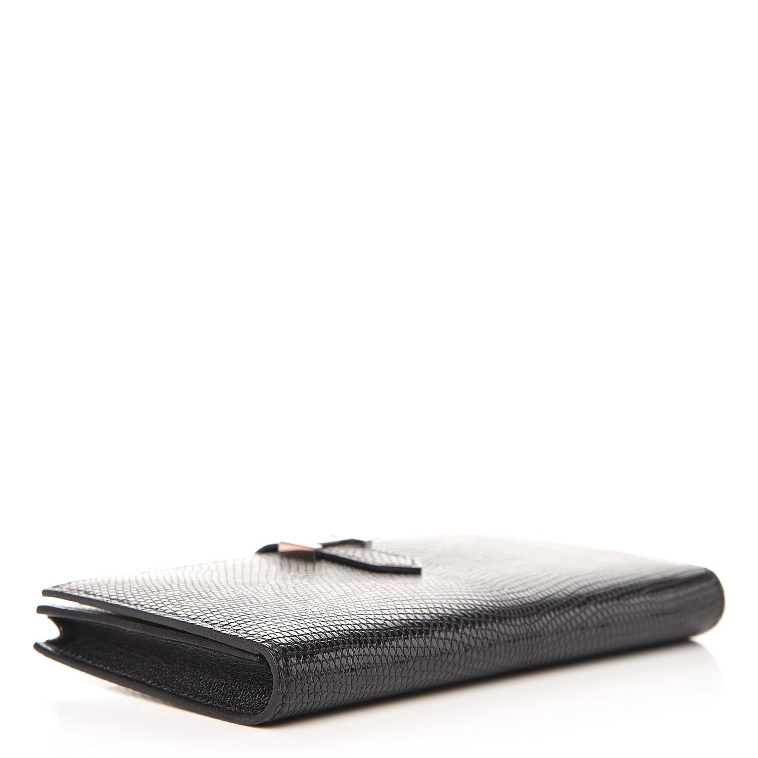 Hermes Lizard Bearn Gusset Wallet Black 4 of 9