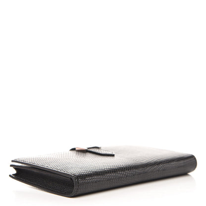 Hermes Lizard Bearn Gusset Wallet Black 4 of 9
