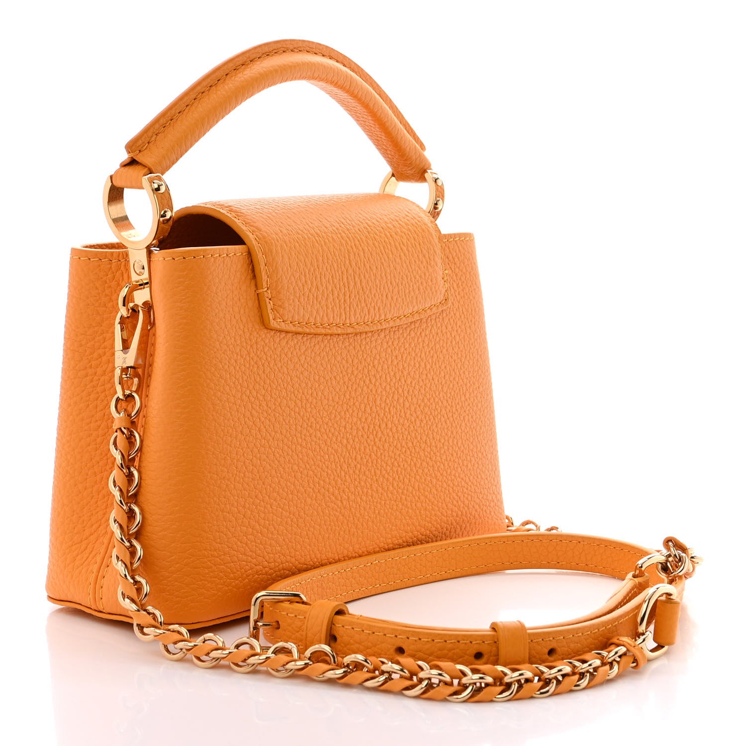 Louis Vuitton Taurillon Mini Capucines Sunbeam Yellow 3 of 10