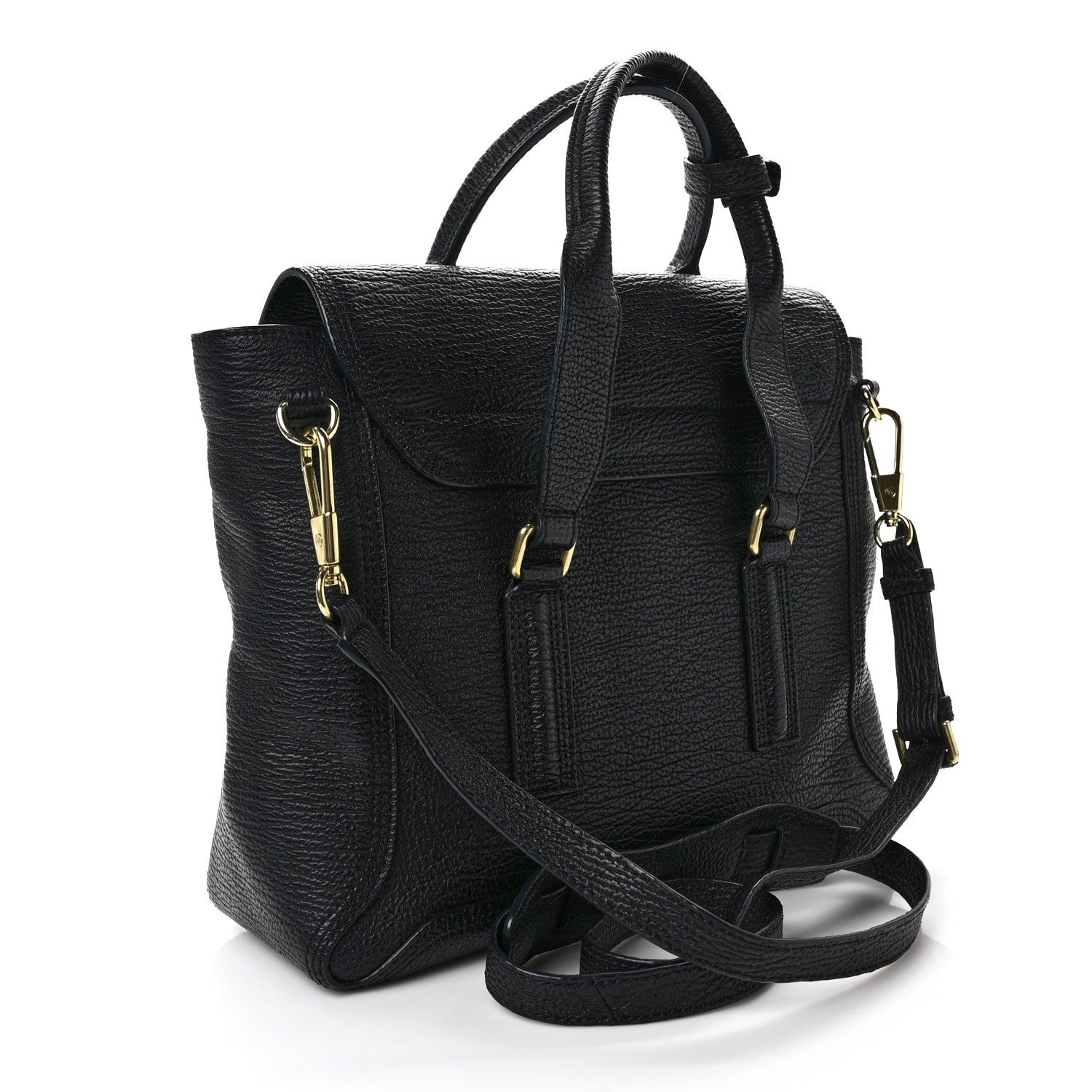 3.1 Phillip Lim Textured Calfskin Medium Pashli Satchel Black 3 of 11